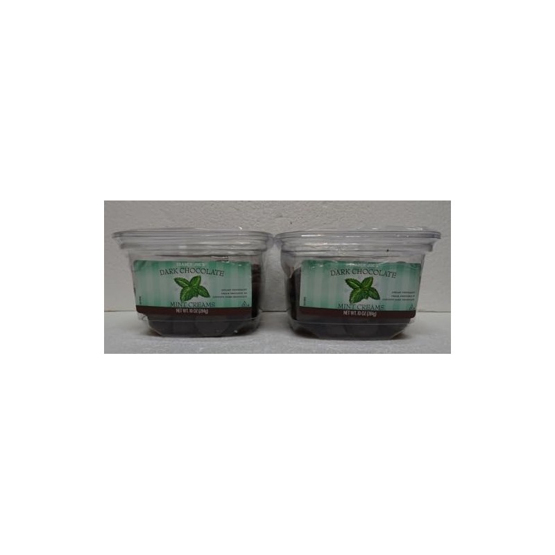 Trader Joe Dark Mint Chocolate Creams 10oz 284g (Two Tubs)