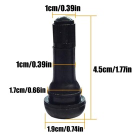 Car Tire Valve Stem 10Pcs Rubber Tire Tyre Valve Stem, Tubeless Snap-in Rubber Valve Stems with Dust Caps, Tyre Tire Valves for Tubeless Rim Holes on Standard Vehicle Tires