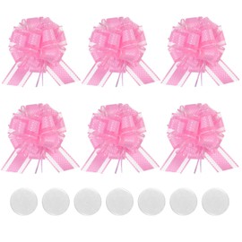 Pink Bows for Gift Wrapping, Self Adhesive Gift Bows, Mixed Color Bows Gift Wrap Bows for Wedding, Wedding, Birthday, Gift Basket, Valentines Day, Florist Packaging-Peel and Stick, No Tie Needed (Pink)