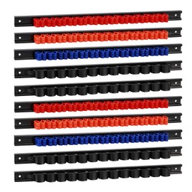 AIRTOON 10 PCS Screwdriver & Wrench Organizer, Plastic Rail Wrench Hanger with Clips, Pegboard Tool Holder, Wear Resistance Improved