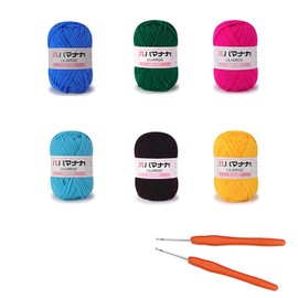 Crochet Kit for Beginners,6 Multicolor Knitting Match 2 Crochet Kit, Easy-to-See Stitches, Chunky Thick Bulky Cotton Soft Yarn for Crocheting (6x25g)