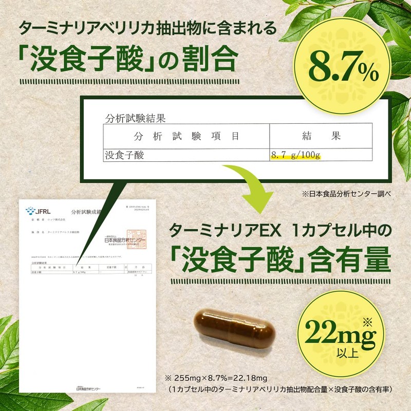 ターミナリアEX（30カプセル） 約30日分 ターミナリアベリリカ & アムラ配合サプリ 没食子酸含有 トリファラ ROTTS ロッツ