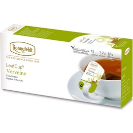 Ronnefeldt LeafCup Verveine – Loose Leaf Herbal Chai with Lemon Verbena – Naturally Caffeine-Free – 15 Individually Wrapped Tea Bags