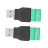 2 PCS Terminal Connector USB Male Plug to 5 Pin