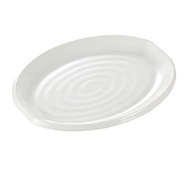 Yanco MD-210 Milando Oval Plate, 10" Length, 7.25" Width, Melamine, White Color, Pack of 24