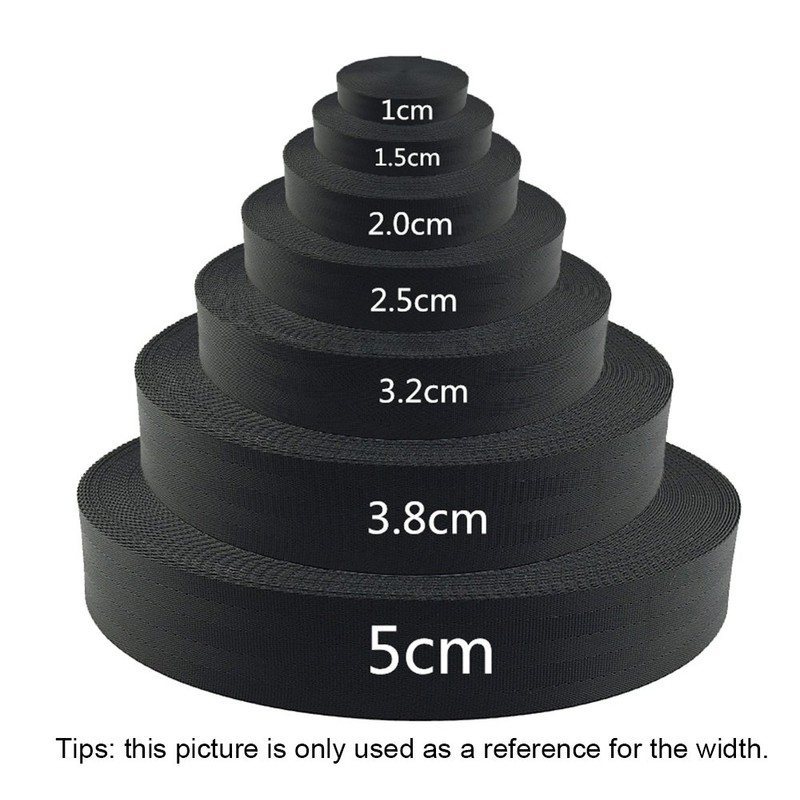 RETON 15mm Wide 10 Yards Black Nylon Webbing Strap +