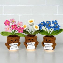 Glücksmoment - The Original | Handmade Crochet Flower | & Lucky Charm | Comfort Dispenser, Motivation & Anti-Stress | Pocket Hug, Courage, Soul Comforter | Emotional Support