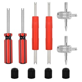 GTIWUNG 10-piece tyre valve remover set, double and single head valve core remover, valve remover, tyre valve caps, tyre valve key, 4 in 1 valve key for car, motorcycle, bicycle