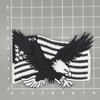 Eagle USA Flag Black White Patch for Iron-On or Sew