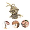 Operitacx Chinese Monkey King Brass Keychain Charm Feng Shui Amulet