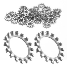 FOMGIIN Pack of 50 M6 Tooth Washer Lock Washers, 304 Stainless Steel External Toothing Serrated Washers, Tooth Washers Clamping Washers Spring Washers Size Assortment for Screw Attachment
