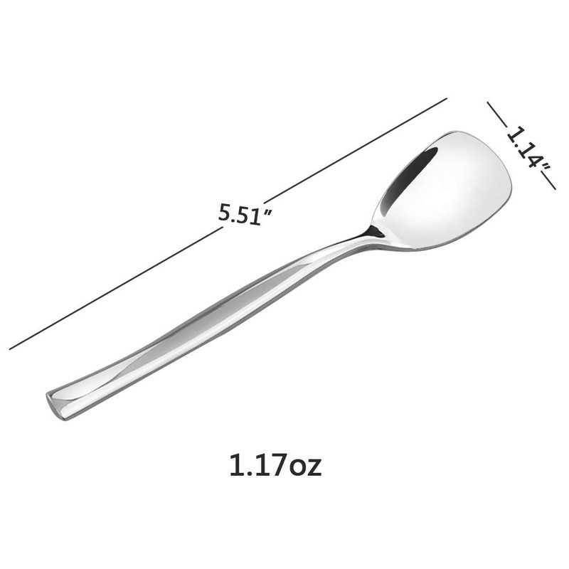 Idomy 12-Piece Stainless Steel Ice Cream Spoons, 5.51-INCH