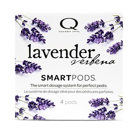 Qtica Perfect Pedicure Set 4 Step System Kit including Smartpods of Fresh Soak, Sugar Scrub, Moisture Mask, and Luxury Lotion (Lavender Verbena)