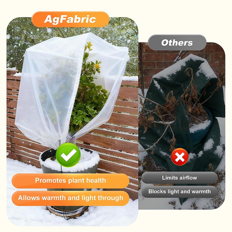 Agfabric Plant Covers Freeze Protection 72"x72"x12" 0.9oz Freeze Cloths for