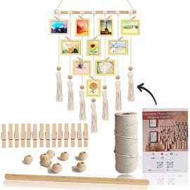 suo long Macarame Kit for Beginner to Making Photo Wall Hanging Decor Macarame Wall Hanging Kit for Adults Starter with Macrame Cord 3mm Instructions Book Easy DIY Craft Set