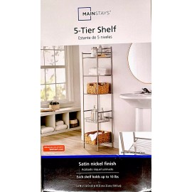 Mainstays 5 Tier Shelf Satin Nickel Finish, Mainstays CAD5163G