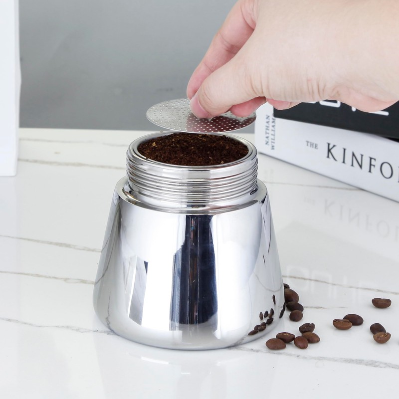 Easyworkz Stainless Steel Coffee Reducer, Espresso Maker Replacement,10 cup size