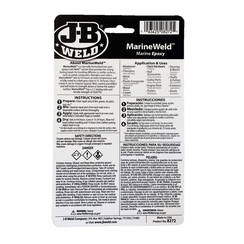 J-B Weld 8272 MarineWeld Marine Epoxy - 2 oz.