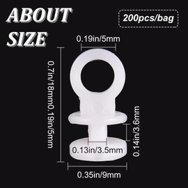 GORGECRAFT 1 Bag 200Pcs Curtain Hooks Plastic White Curtain Track Hook Smooth Wheel Rollers Curtain Rail Slider Hooks for Window Door Shower Bathroom