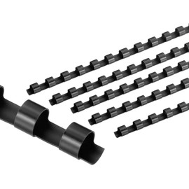 PATIKIL 8mm (5/16") Plastic Binding Combs, 100 Pcs 21 Rings Comb Binding Spines 40 Sheet Capacity Letter Size for Binding Paper Sheets, Black