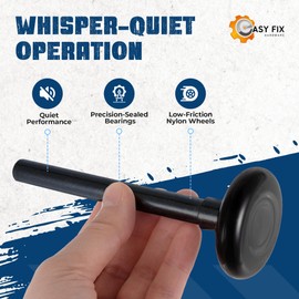 Garage Door Roller, 6200ZZ Sealed Bearing Extra Quiet Nylon Roller, 7" Stem, Pack of 10 - Black Series