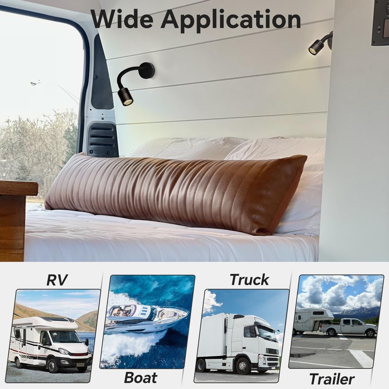 Obeaming 12 V Reading Lamp Caravan Boat Dimmable Bedside Lamp