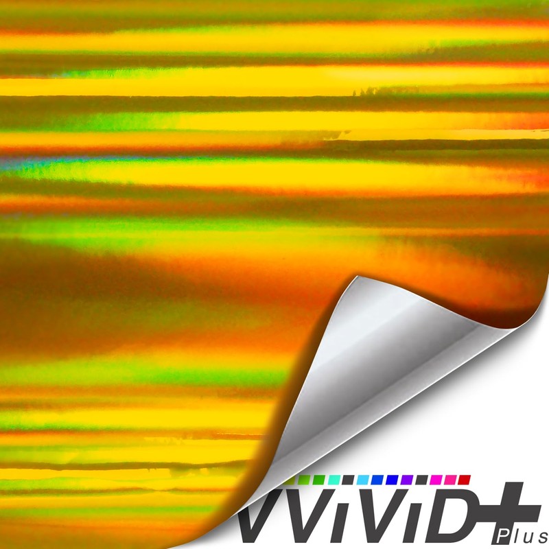 VViViD Holographic Chrome Gold Vinyl Wrap DIY Air-Release Adhesive Film