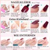 Virellay Almond Nail Tips (Pink Cat Eye, Pack of 24)