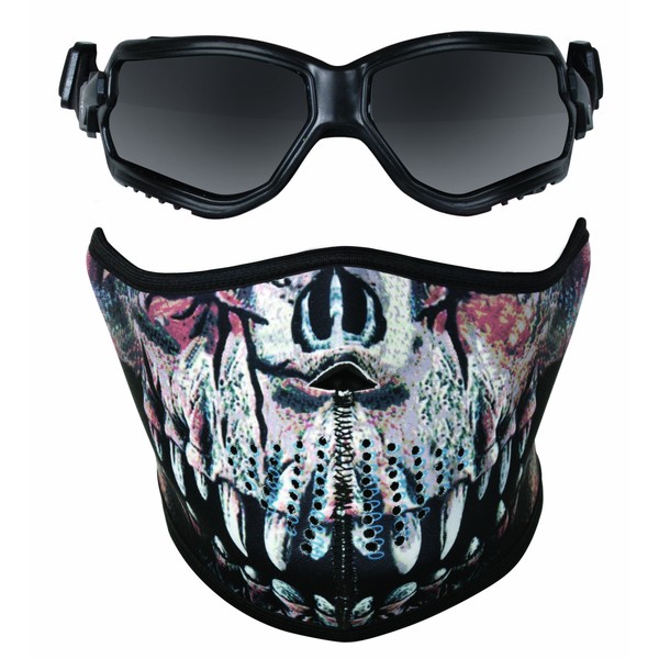 GameFace 80009 Predator Protection Set With Military Style Airsoft Goggles And Reversible Neoprene Half-Mask