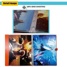 Aozznest 1000-Piece Puzzle Storage Folder with Durable Metal Rings, 16 Large-Capacity High-Definition Scratch-Resistant Plastic Pockets (Orange), Storage Accessory for Adult Puzzle Enthusiasts