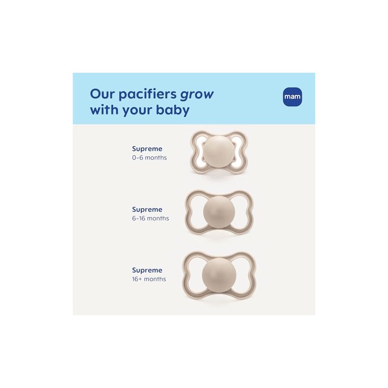 MAM Supreme Night Pacifiers (2 Pack, 1 Sterilizing Pacifier Case),