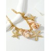 ElegGlo Shell Starfish Necklace Bracelet Conch Statement Chunky Necklace Mermaid