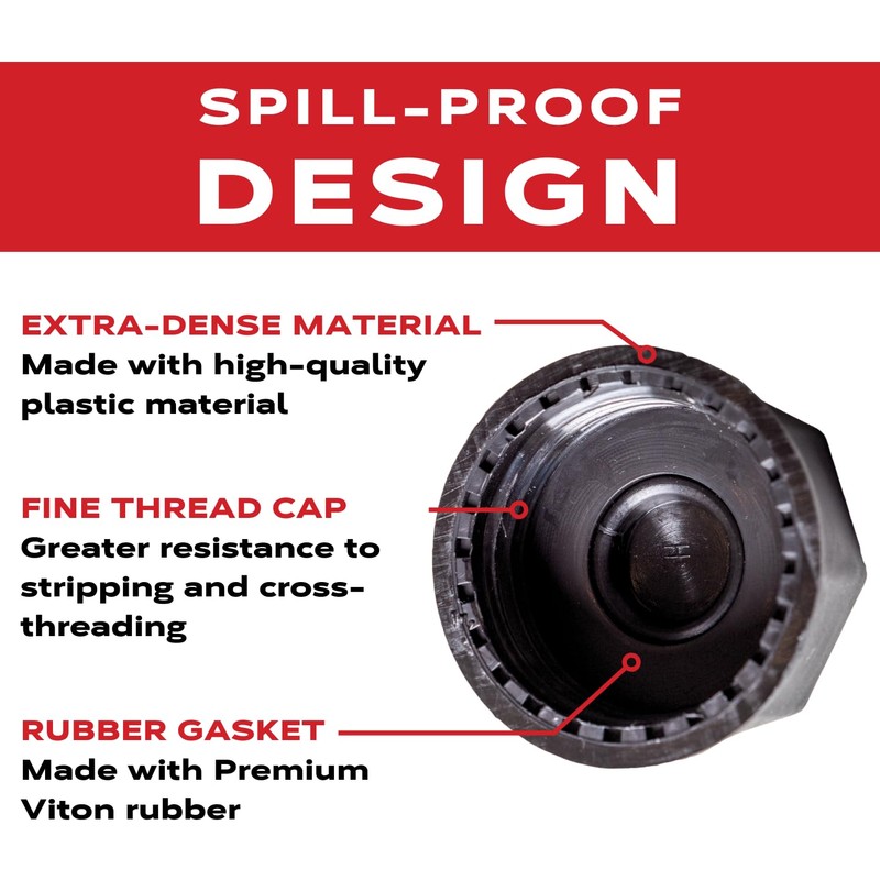 EZ-POUR Solid Base Cap Replacement Gas Tank Cap (Fine Thread)