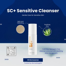 Limpiador Facial Sc+ Sensitive: Gel Limpiador Suave Con Aloe Y Glicerina, Fórmula Hidratante Y No Irritante, 100 Ml (3,38 Onzas Líquidas)