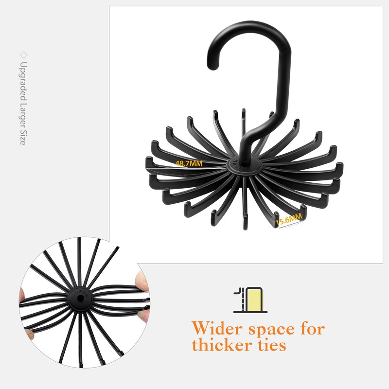 IPOW 2 Pack Updated Twirl Tie Rack Belt Hanger Holder