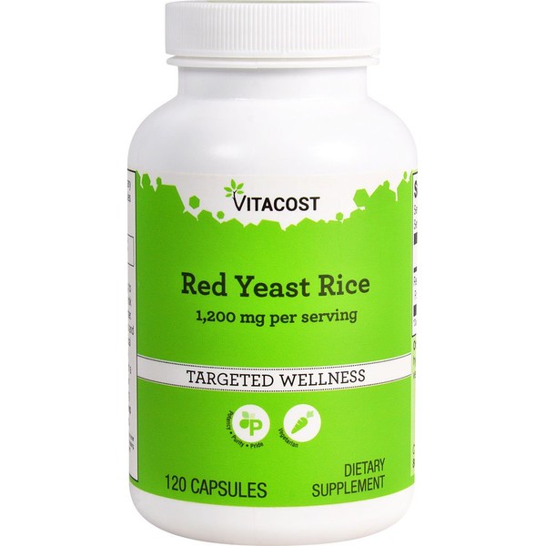 Vitacost Red Yeast Rice - 1200 mg - 120 Vegetarian Capsules