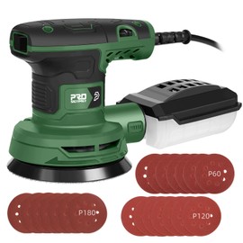 Prostormer 5-Inch Random Orbital Sander with 21PCS Sandpapers, 8000-13000RPM, 2.6AMP Palm Sander with 6 Variable Speeds, Dust Collection For Polishing, Sanding