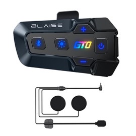 Logto GT0 Motorcycle Helmet Bluetooth Headset Wireless Bluetooth 5.3 Auto Answer IPX6 Waterproof Motor Bike Earphone Communication System RGB Colorful Light (Hard Mic)