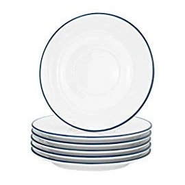 Nicola Spring Farmhouse Espresso Saucer - 13cm (5") - White/Blue - Pack of 6