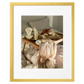 eletecpro 16x20 Picture Frame, Gold Frame Display Picture 11x14 with Mat or 16x20 No Mat, Colorful Frame Made of Engineered Wood and Clear Acrylic, Large Poster Frame for Gallery Wall Decor