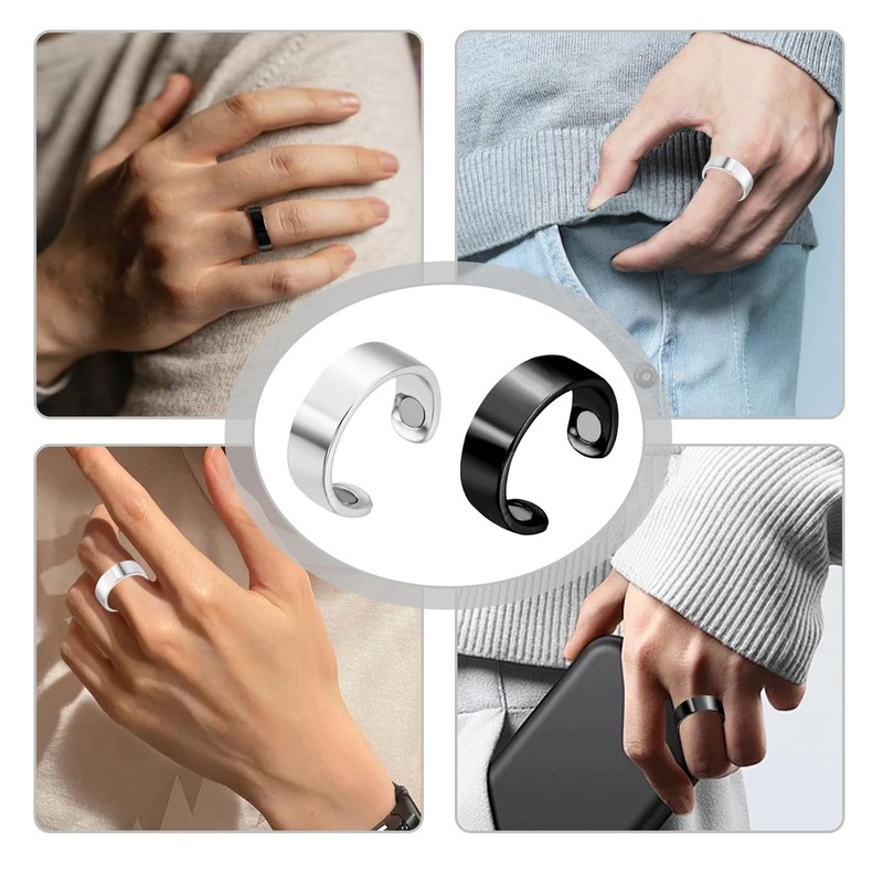 Pack of 4 Unisex Magnetic Rings, Anti-Snoring Ring, Magnetic Ring