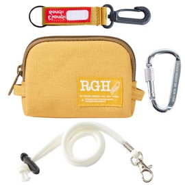 Rough Enough Coin Purse Small Wallet Credit Card Holder for Women with Zipper Keychain Lanyard Yellow Canvas