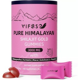 VIFSSG Shilajit Gummies, 3000 Mg Shilajit Pure Himalayan Organic with Ashwagandha, T...