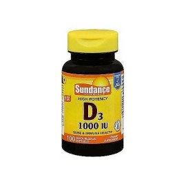 Sundance High Potency Vitamin D3 Quick Release Softgels 1000 IU 100 Ct Pack of 6