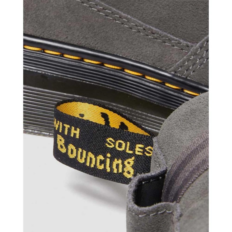 Dr. Martens Unisex Combs Tech Fashion Boot, Gunmetal E.H. Suede,