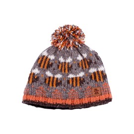 Pachamama Handknitted Medium 4-6 Cup 1.2L Wool Tea Cosy Teapot Cover - Bumble Bee Beehive Pattern Insulated Handmade Fair Trade Grey