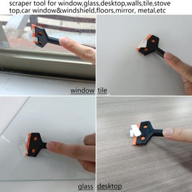 NBTOOL Plastic Razor Blade Scraper with 100Pcs Plastic Razor Blades,Razor Scraper Tool for Removing Sticker,Gasket,Labels,Adhesive,Caulk,Decal,Paint from Glass,Window,Stove Top,Car Window,Tile,Wall