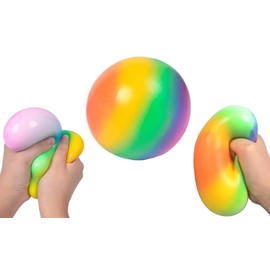 Giant Squishy Rainbow Stress Ball for Adults & Children - Perfect Giant Ball Sensory Toys For Autism Teenagers - Birthday Present for Girl Boy