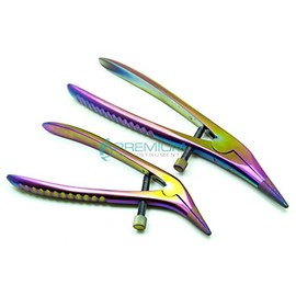 2 Pcs Dental Telescopic Pliers Diamond Coated 12cm & 15cm Cone Holding Crown Pliers Orthodontics