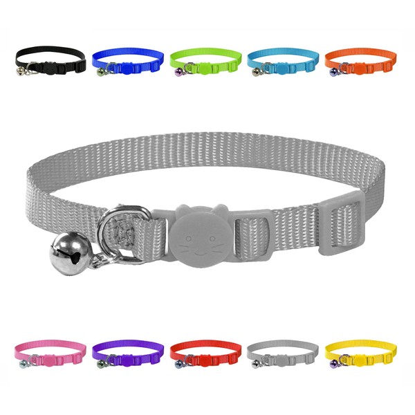 Vibrant Soft Nylon Kitten/Cat Collar with Bell and Safety Release